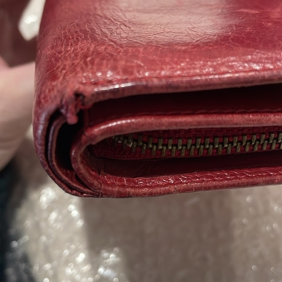 Balenciaga long Red leather wallet - Picture 8 of 9